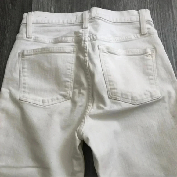 Madewell 10"High Rise Skinny Crop Jeans in Pure White Button Front Edition SZ 25 - Picture 5 of 13